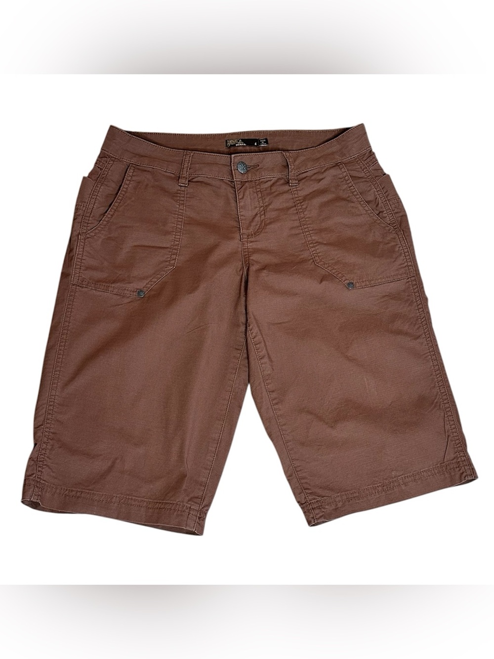 prAna Larissa Organic Cotton Shorts Women's Size 4 Brown Hiking Travel B